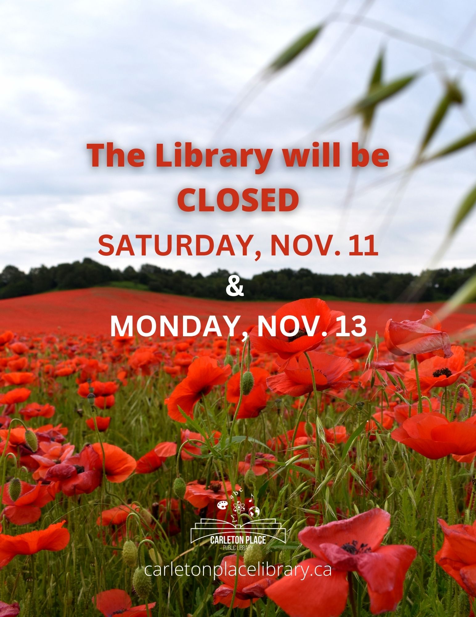 The Library will be CLOSED November 11 13 2023. Carleton