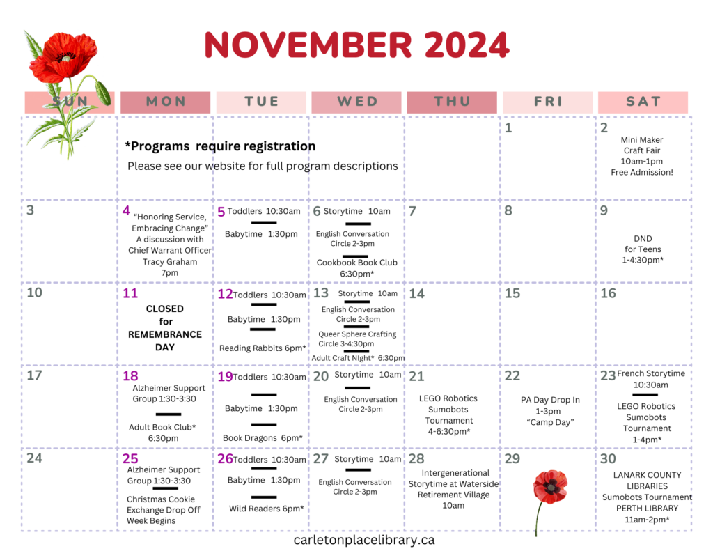 November calendar