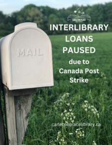 Interlibrary loans are paused poster