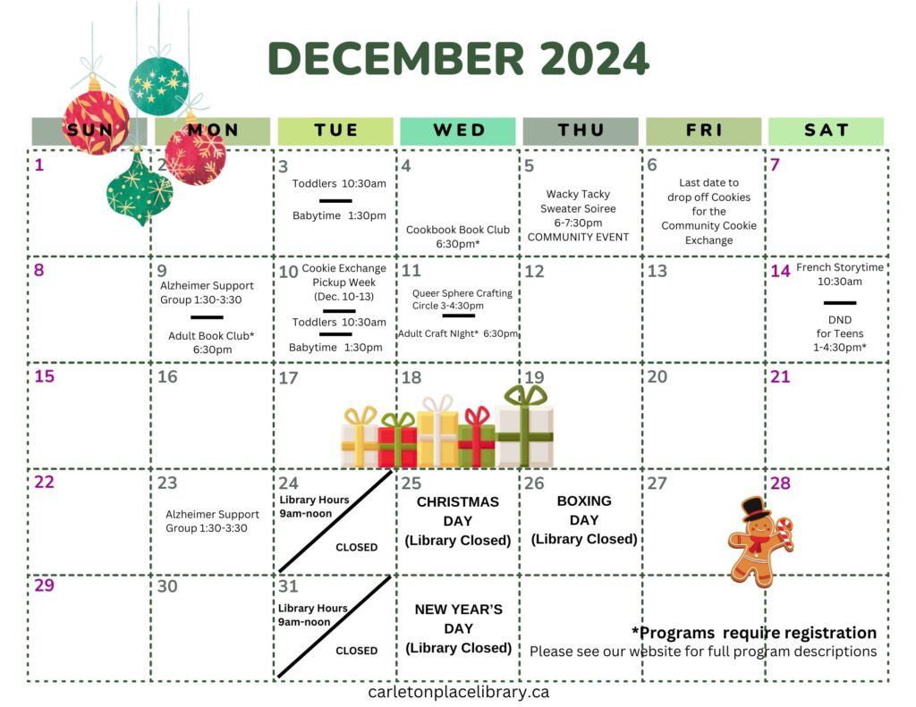 December calendar 2024